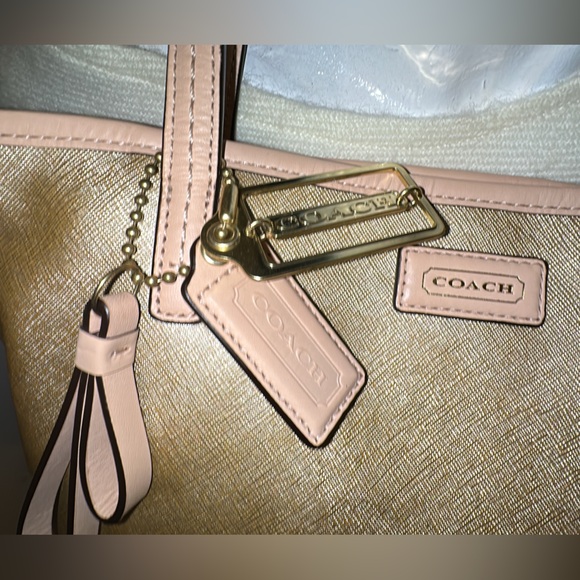 Coach Park Metro tote beautiful gold w/ beige (with a slight hue of pink) F25663 - Picture 6 of 16